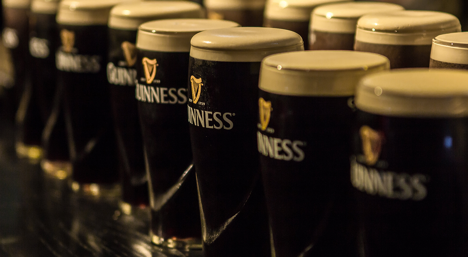 Proper pints of creamy Guinness